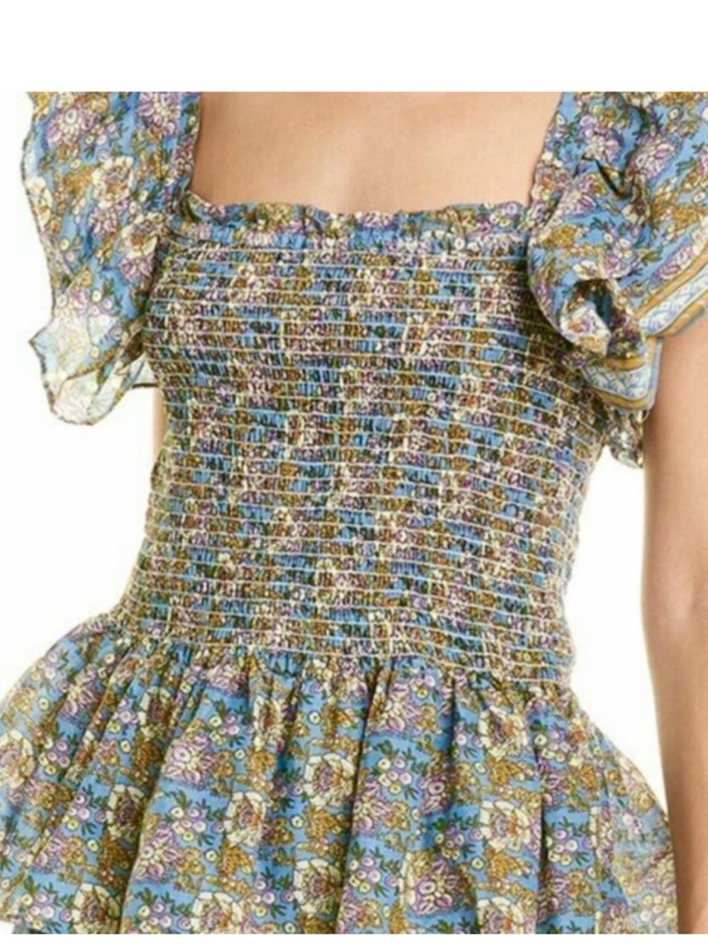 Jennifer grace smocked ruffle top medium